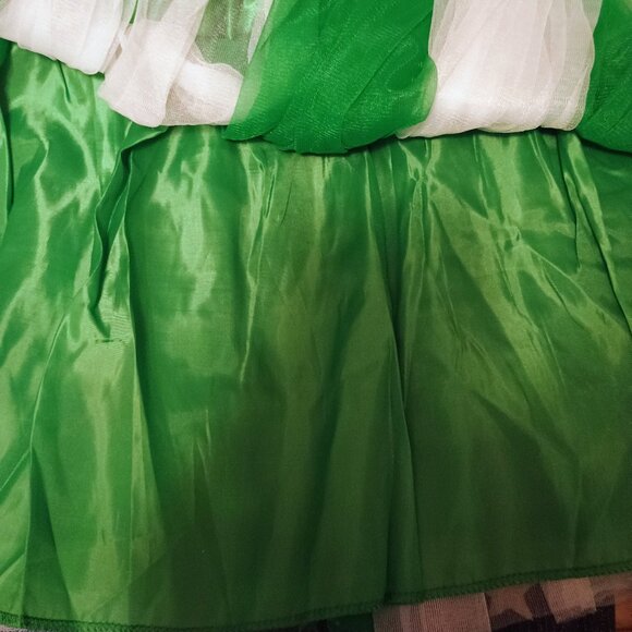 Womens Green & White Lace Overlay Skirt, One Size, 13" Long, New - Picture 4 of 4